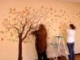 Dali Wall Decals - Tall Tree with Leaves Blowing in the Wind Installation